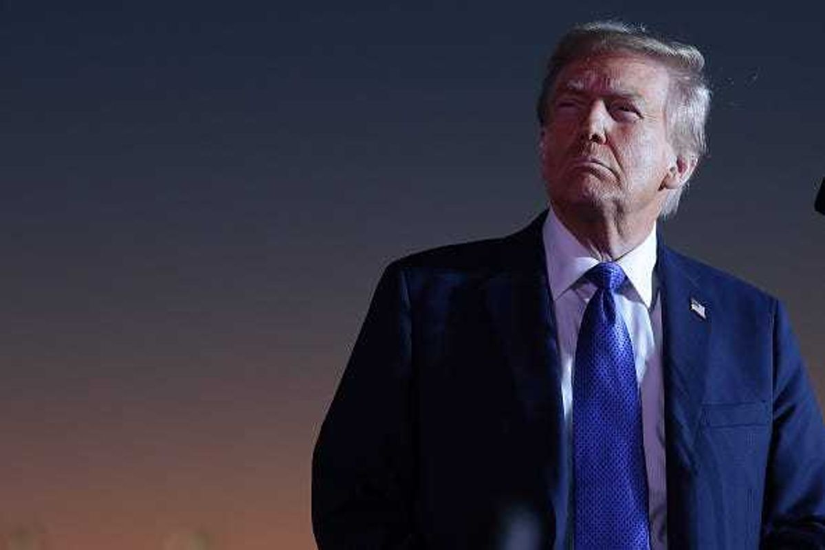 Republican presidential nominee, former U.S. President Donald Trump, speaks during a campaign rally on October 19, 2024, in Latrobe, Pennsylvania.