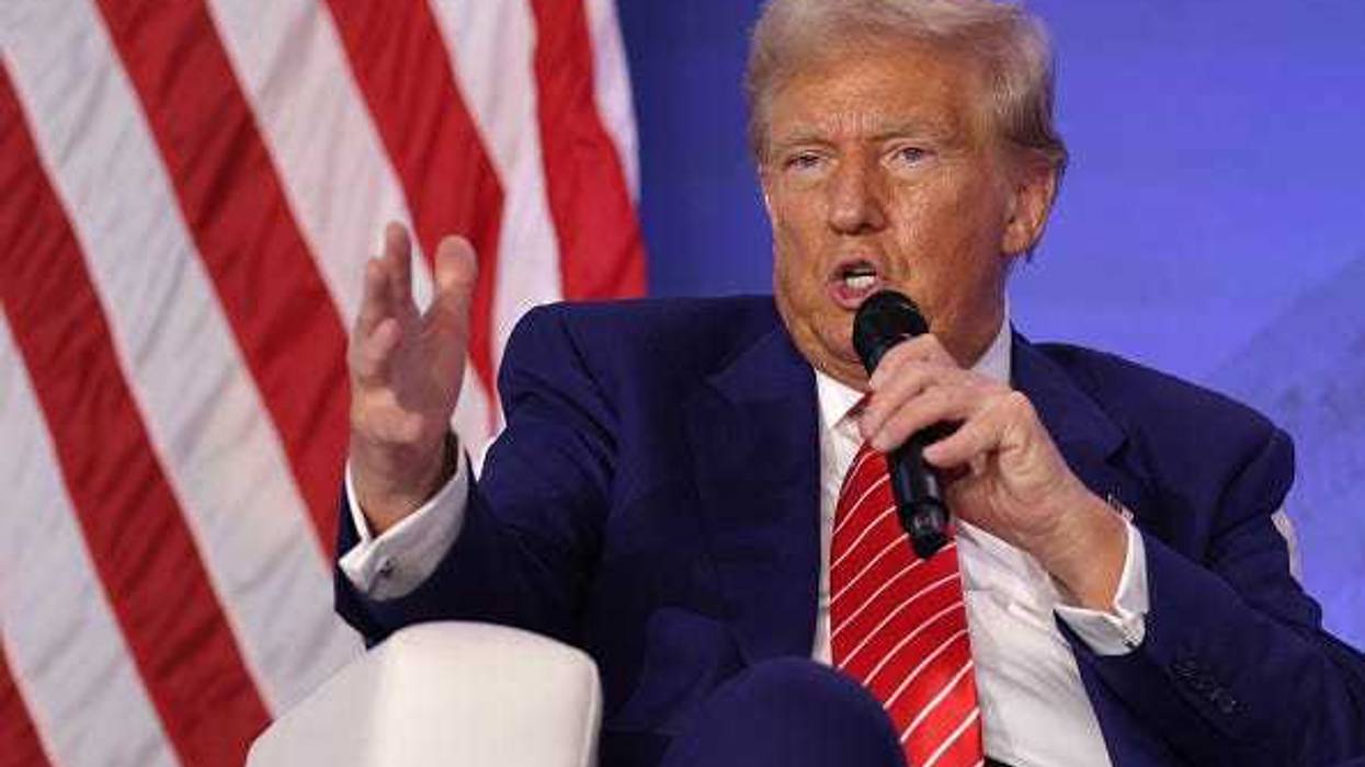 Republican presidential nominee, former U.S. President Donald Trump speaks during the 2024 Joyful Warriors National Summit on August 30, 2024 in Washington, DC.