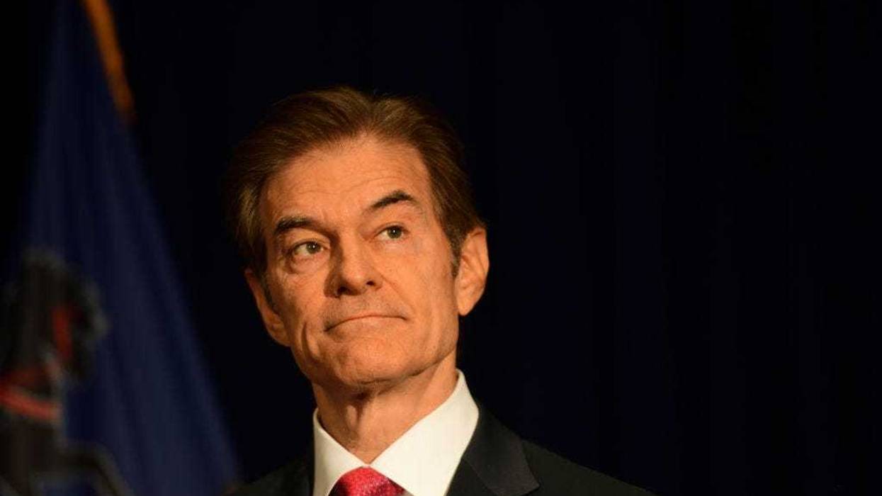 Republican U.S. Senate candidate Dr. Mehmet Oz holds a press conference with U.S. Sen. Pat Toomey (R-PA) on September 6, 2022 in Philadelphia, Pennsylvania.