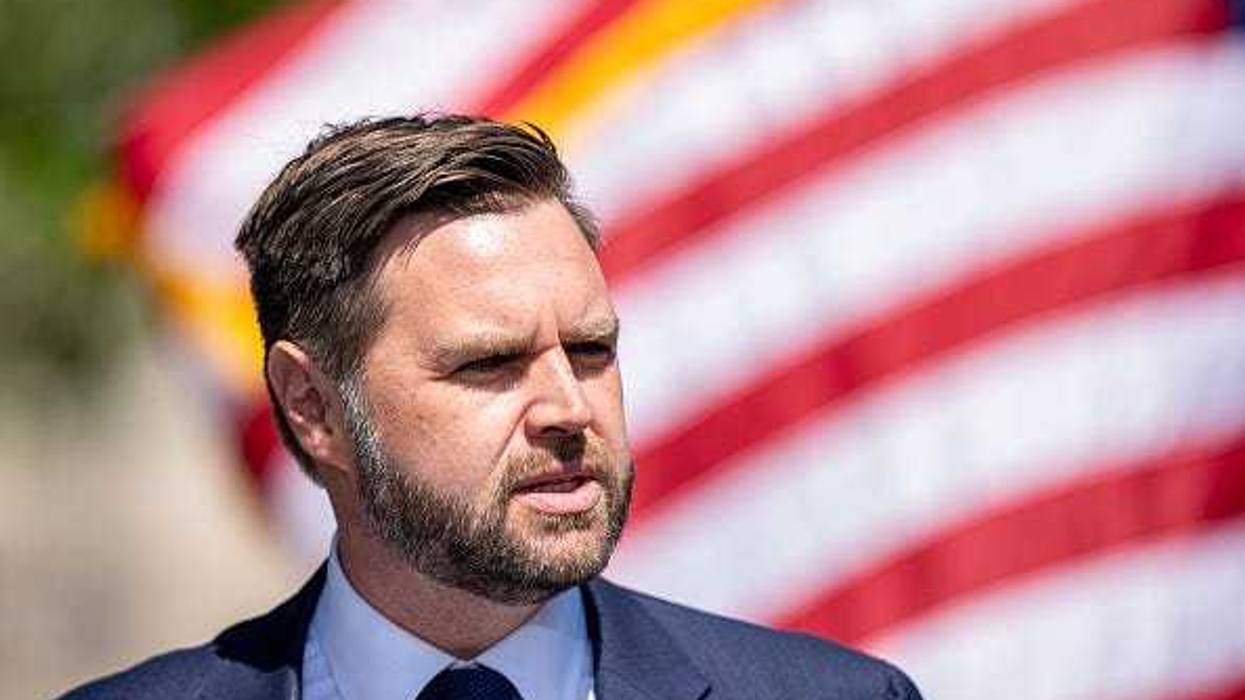 Republican vice presidential candidate, U.S. Sen. J.D. Vance (R-OH) addresses the audience at a campaign rally on August 20, 2024 in Kenosha, Wisconsin.