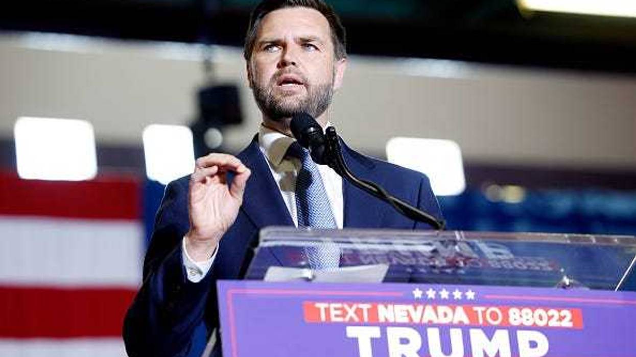 Republican vice presidential nominee U.S. Sen. J.D. Vance (R-OH) speaks at a campaign rally at Liberty High School on July 30, 2024 in Henderson, Nevada.