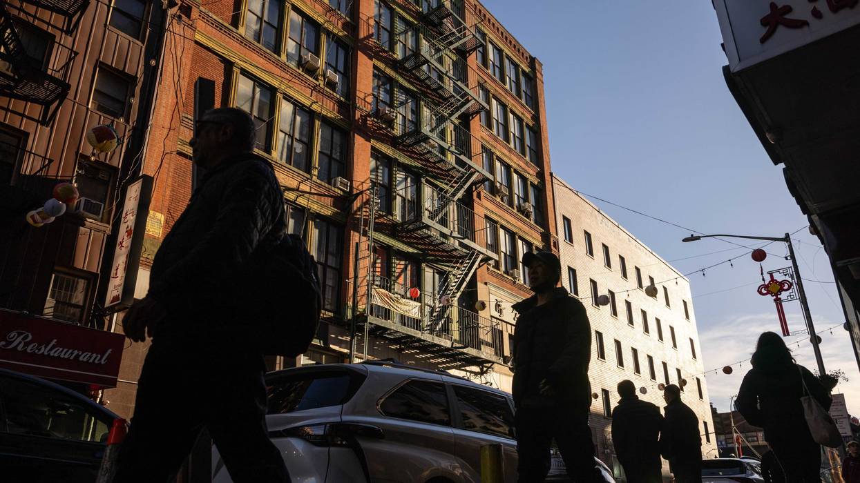 Residential apartment buildings in the Chinatown neighborhood of New York