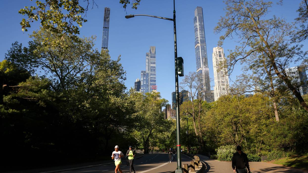 Residential luxury towers along Billionaire's Row from Central Park in New York.