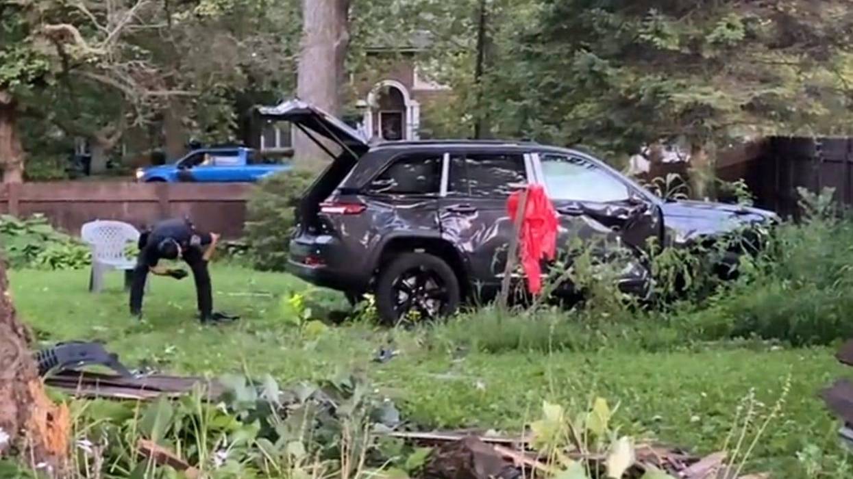 Residents of one Detroit home woke up Thursday morning to a brand new Jeep on their property -- only it was stolen and wrecked after someone crashed in through their fence.