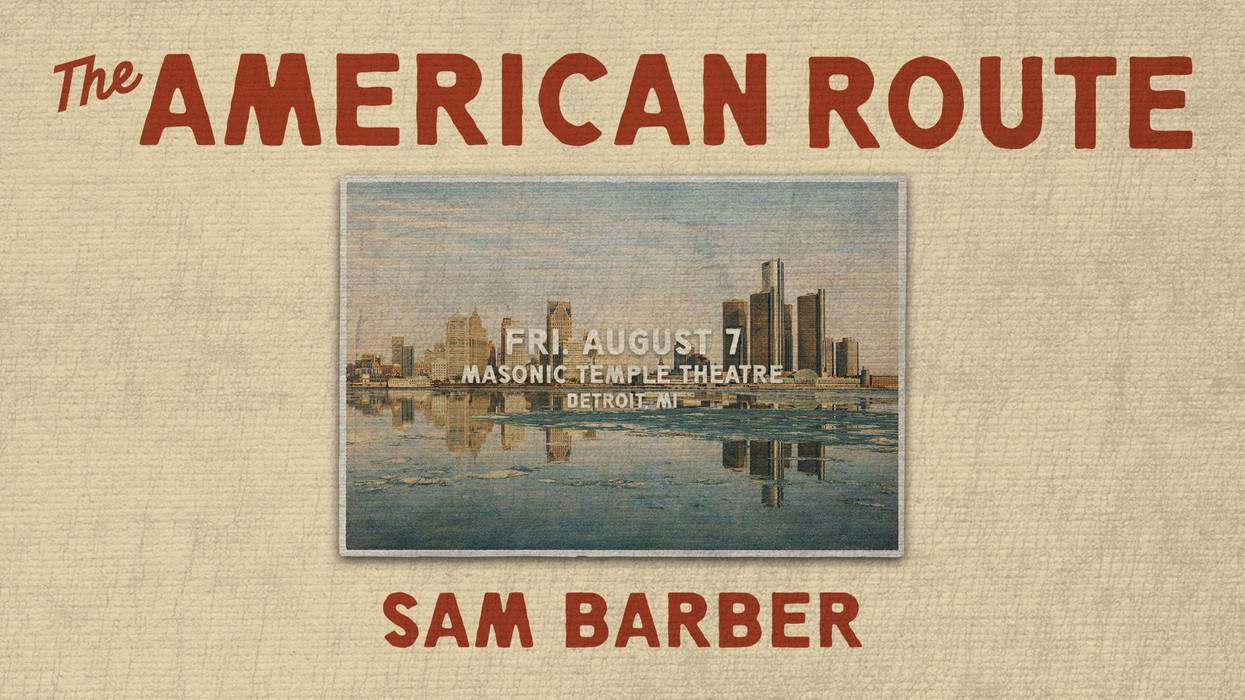 Retro poster for Sam Barber's The American Route, Aug 7, Masonic Temple Theatre, Detroit.