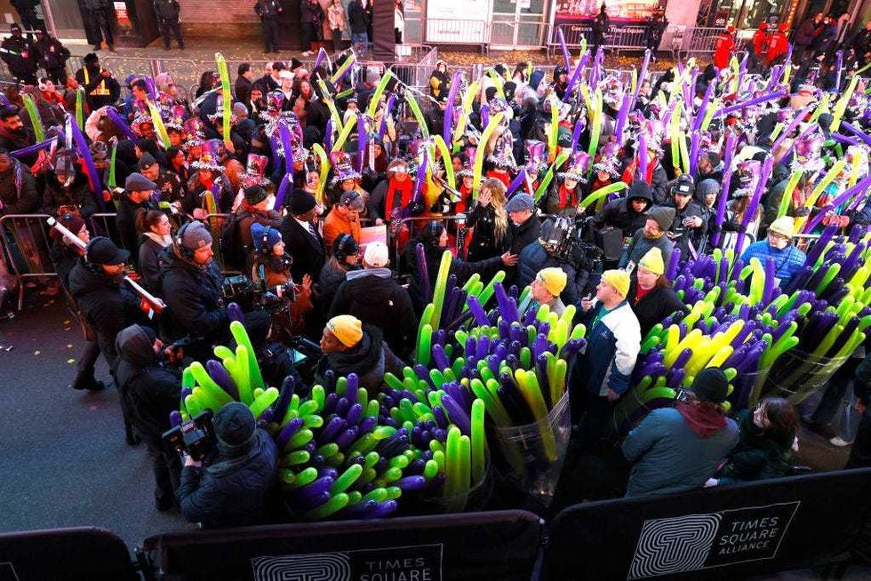 Revelers celebrate New Year