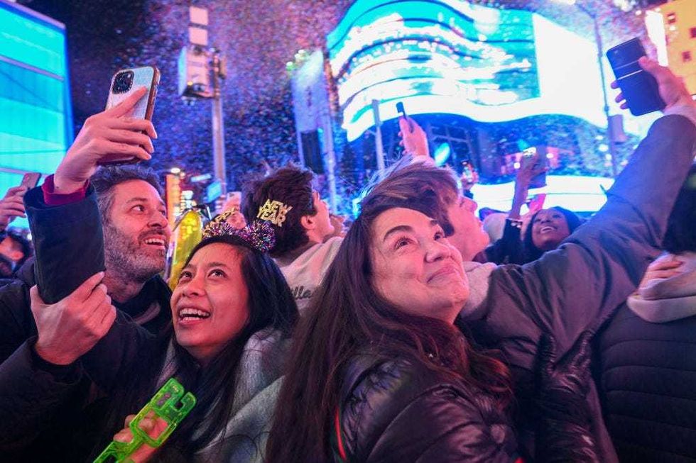 Revelers celebrate New Year