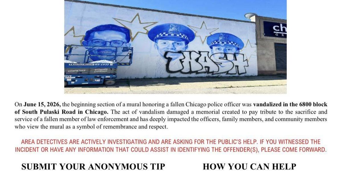 Reward offered after mural of fallen Chicago Police Officers vandalized