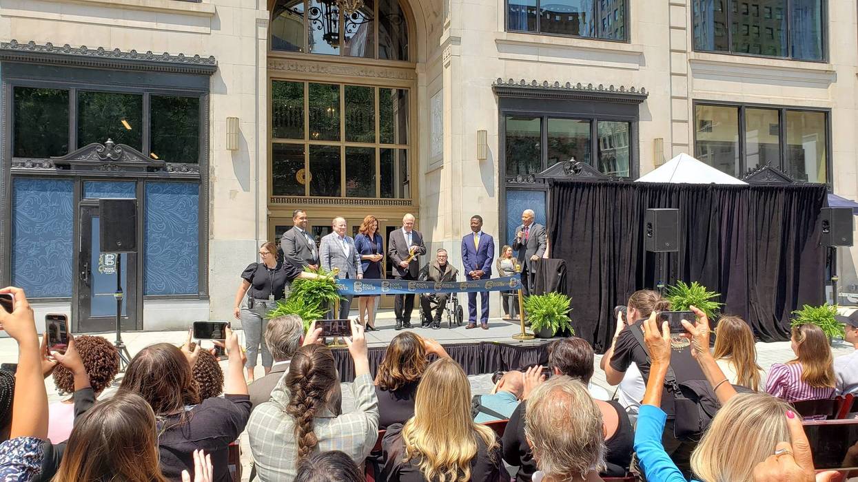 Ribbon cutting at Detroit's Book Tower