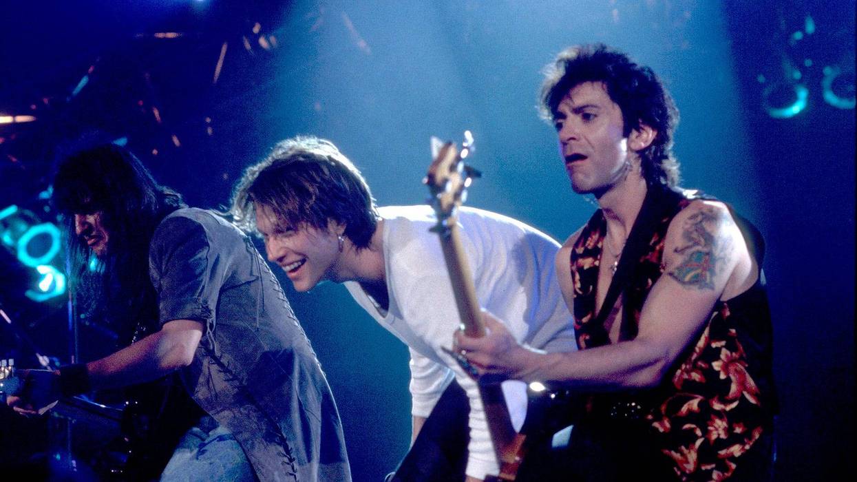 Richie Sambora, Jon Bon Jovi, and Alec John Such of Bon Jovi