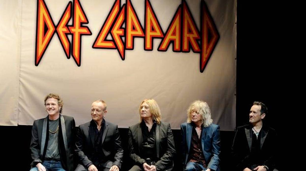 Rick Allen, Phil Collen, Joe Elliott, Rick Savage and Vivian Campbell of Def Leppard