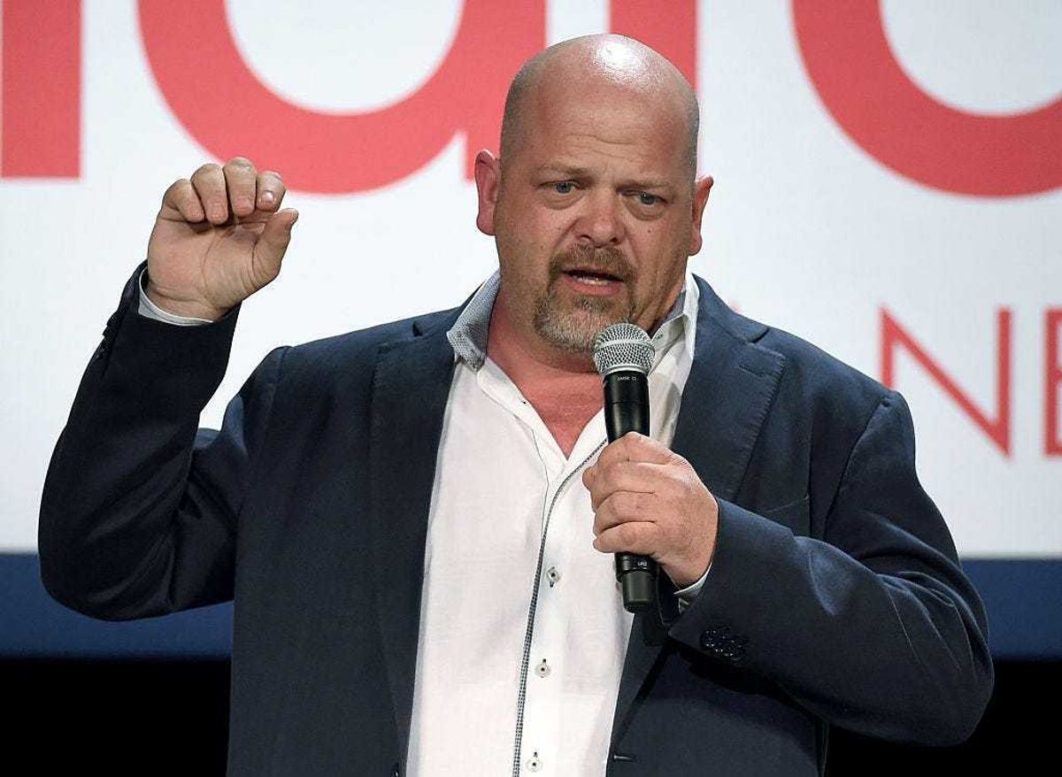Rick Harrison from History's "Pawn Stars" television series speaks at a rally for Republican presidential candidate Sen. Marco Rubio (R-FL) at the Texas Station Gambling Hall & Hotel on February 21, 2016 in North Las Vegas, Nevada.