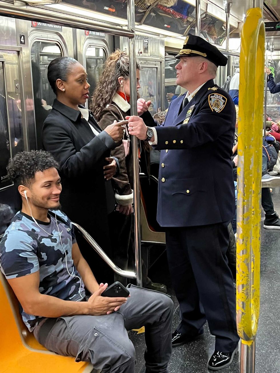 Riding the train to Grand Central Station on Tuesday, Commissioner Sewell said she
