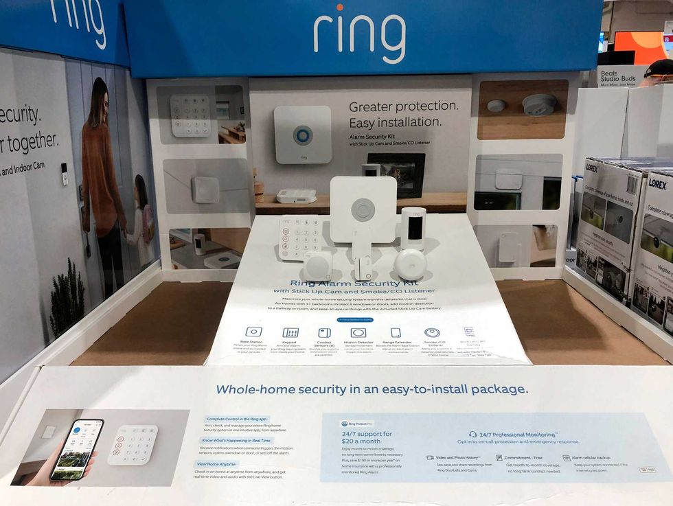 Ring, home security system for sale, Costco store, Queens, New York.