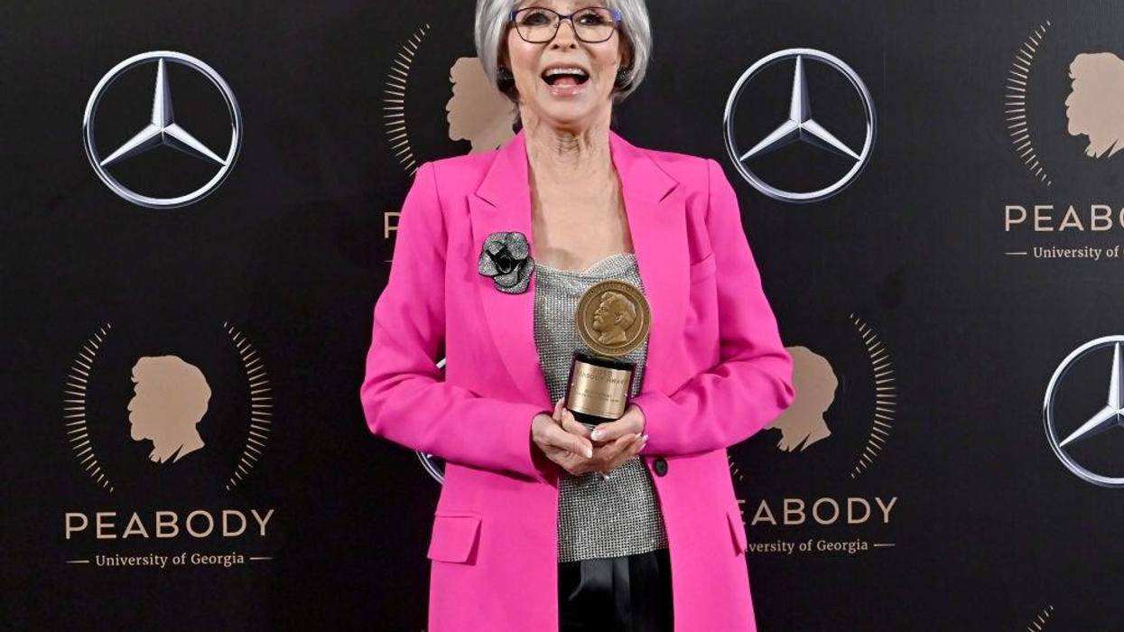 Rita Moreno poses with her Peabody Career Achievement Award in the press room of 78th Annual Peabody Awards Ceremony Sponsored By Mercedes-Benz at Cipriani Wall Street on May 18, 2019 in New York City.