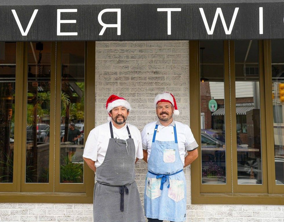 River Twice chef and co-owner Randy Rucker with Dominic Piperno, chef and co-owner of Collingswood