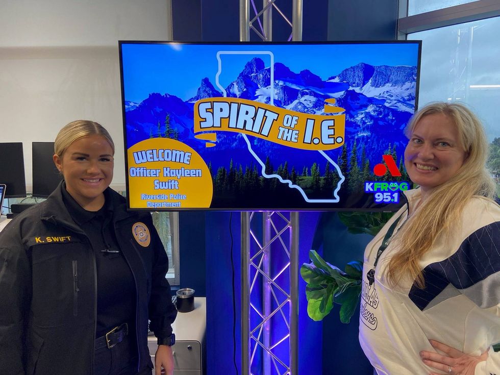 Riverside Police Officer Kayleen Swift with K-Frog
