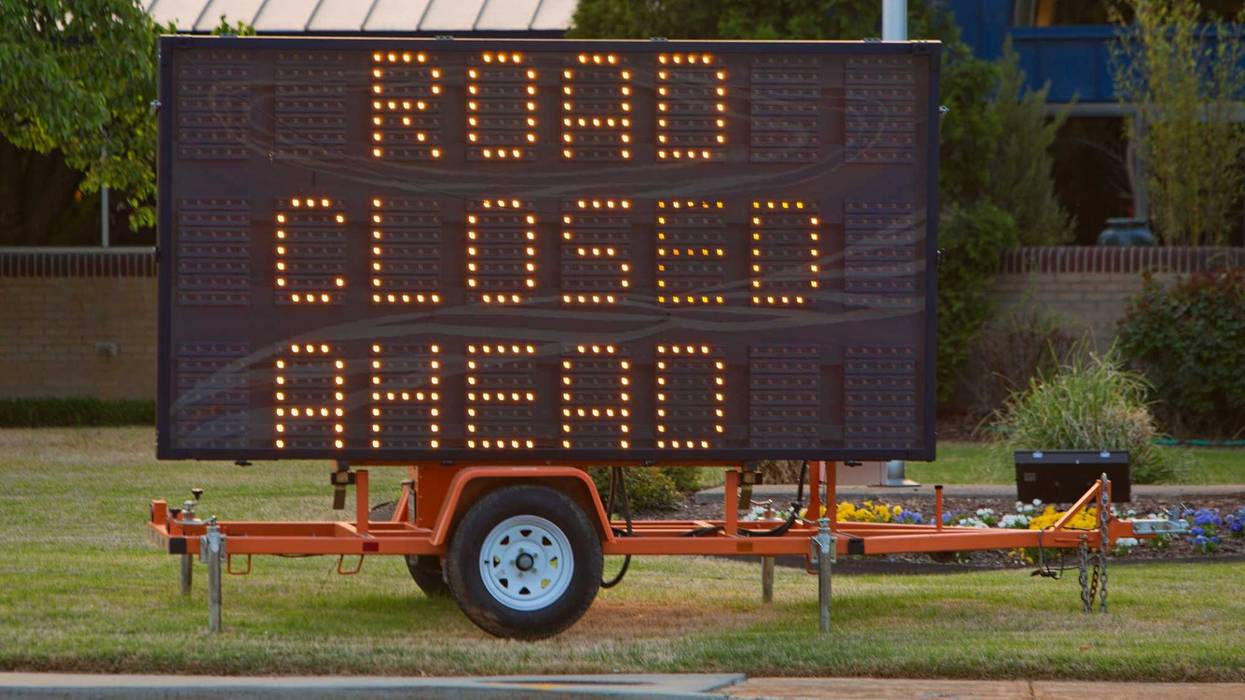 road closed sign