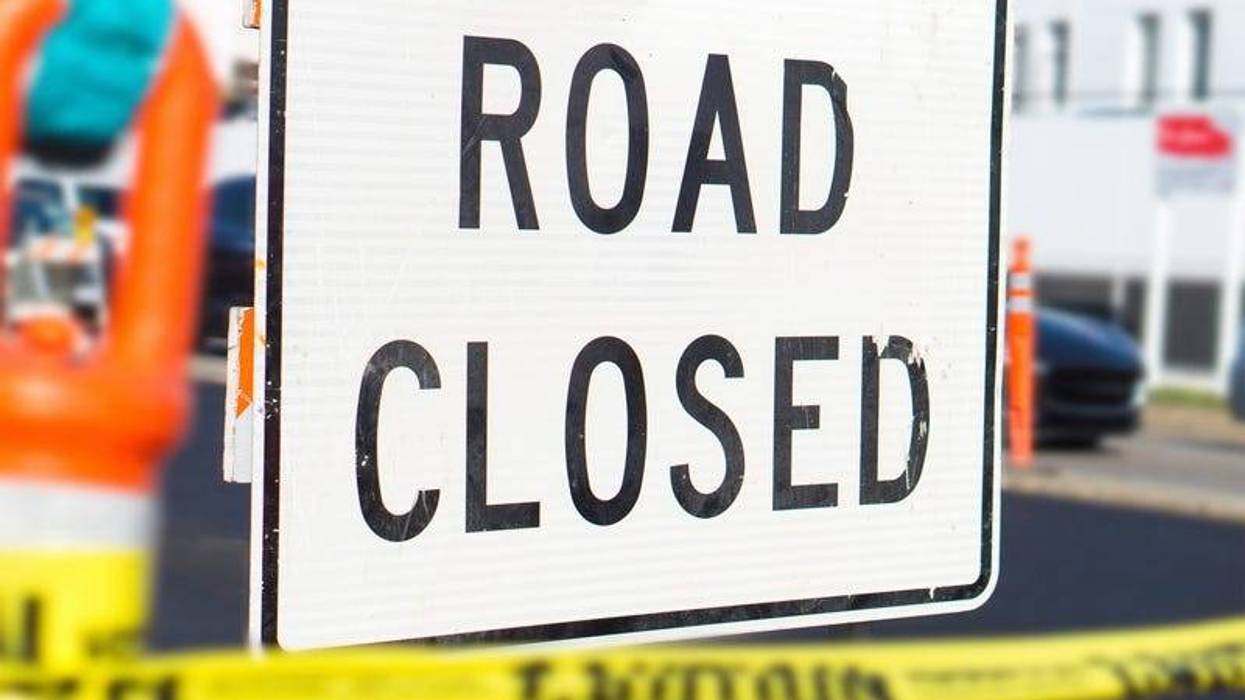 Road closed sign