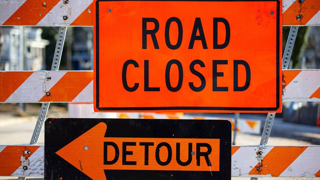 Road closed sign