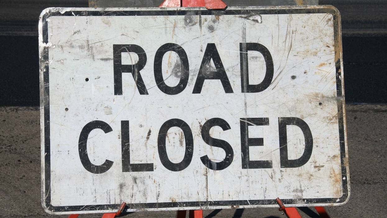 Road Closed sign