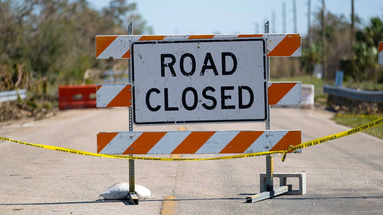 Road closed sign