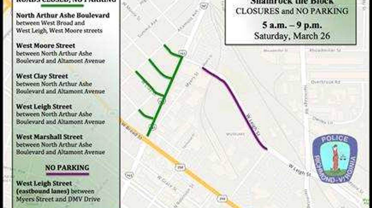 Road Closures and No Parking Zones for Shamrock the Block
