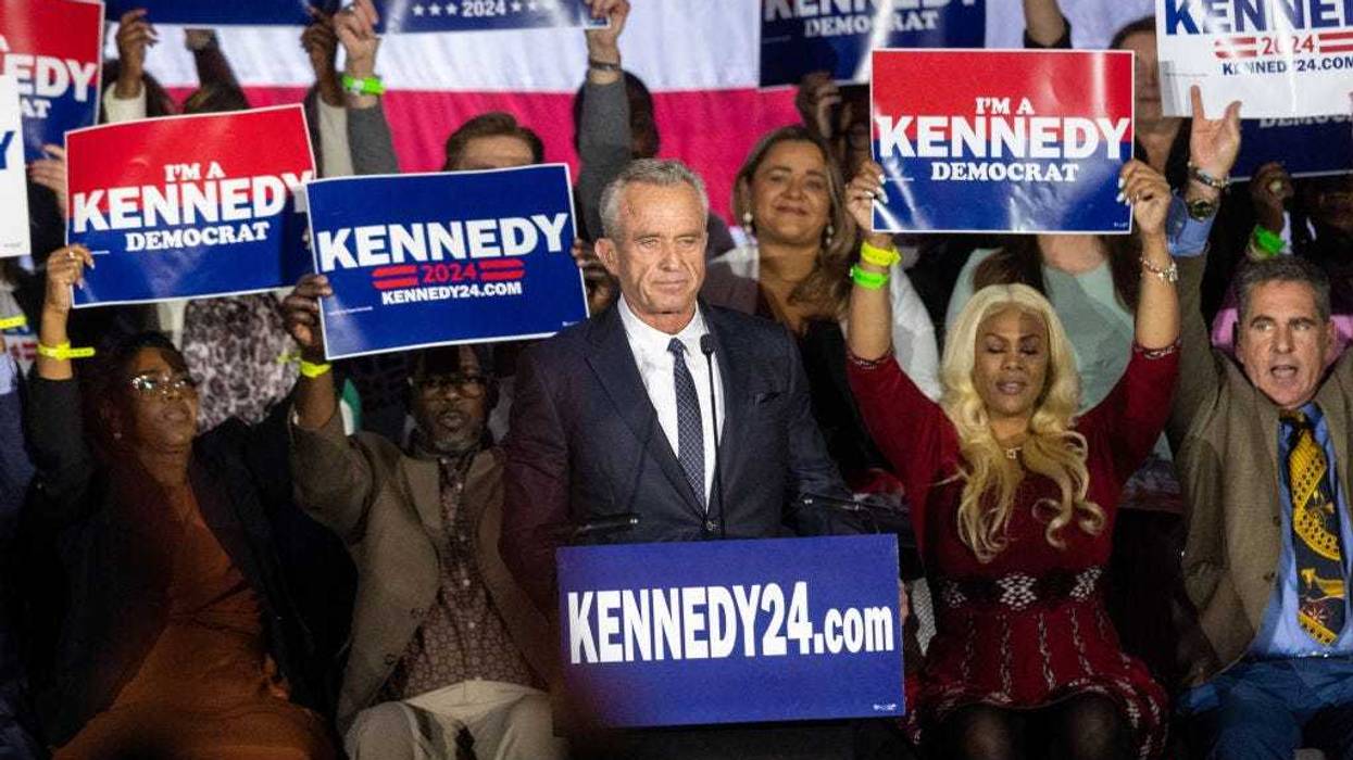 Robert F. Kennedy Jr. officially announces his candidacy for President on April 19, 2023 in Boston, Massachusetts.