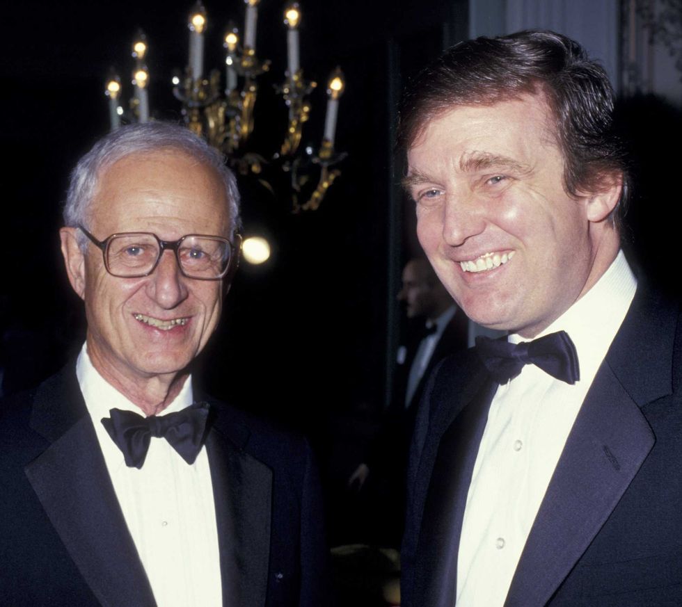 Robert Morgenthau and Donald Trump attend Police Athletic League Dinner Benefit on June 25, 1987 at the Pierre Hotel in New York City.