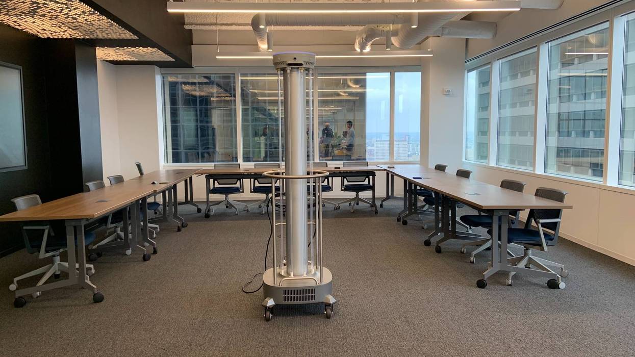 Robot disinfects airborne pathogens in office