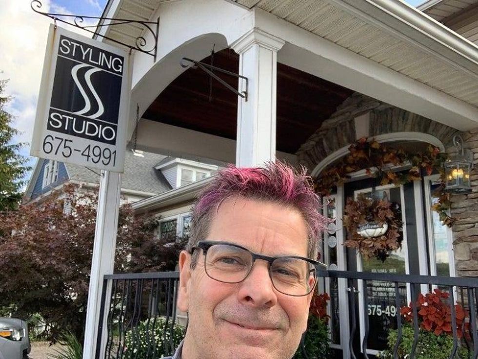 Rock in front of the Styling Studio in Dallas