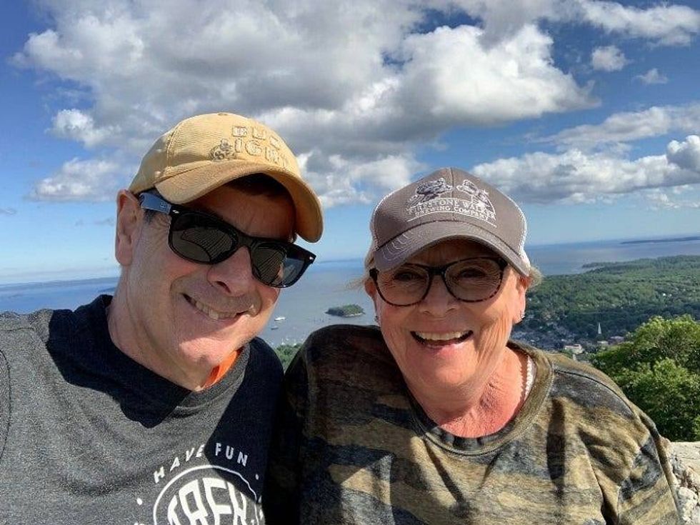 Rock & Sue on top of Mount Battie