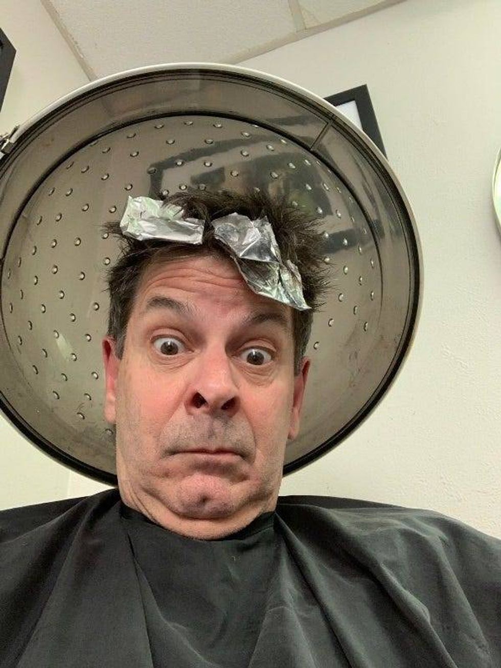 Rock under hair dryer