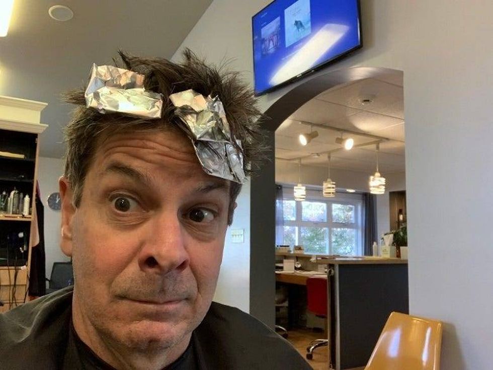 Rock with foil in hair