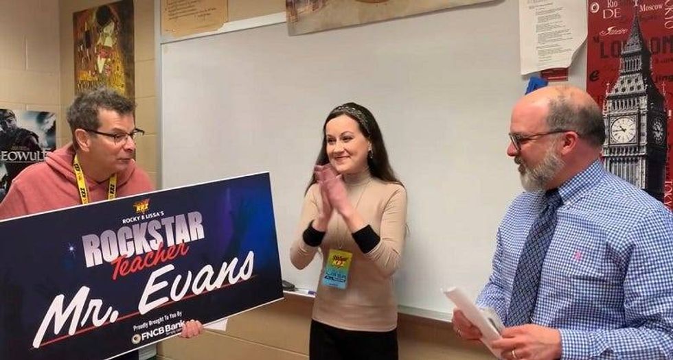 Rocky & Lissa surprising Mr. Evans