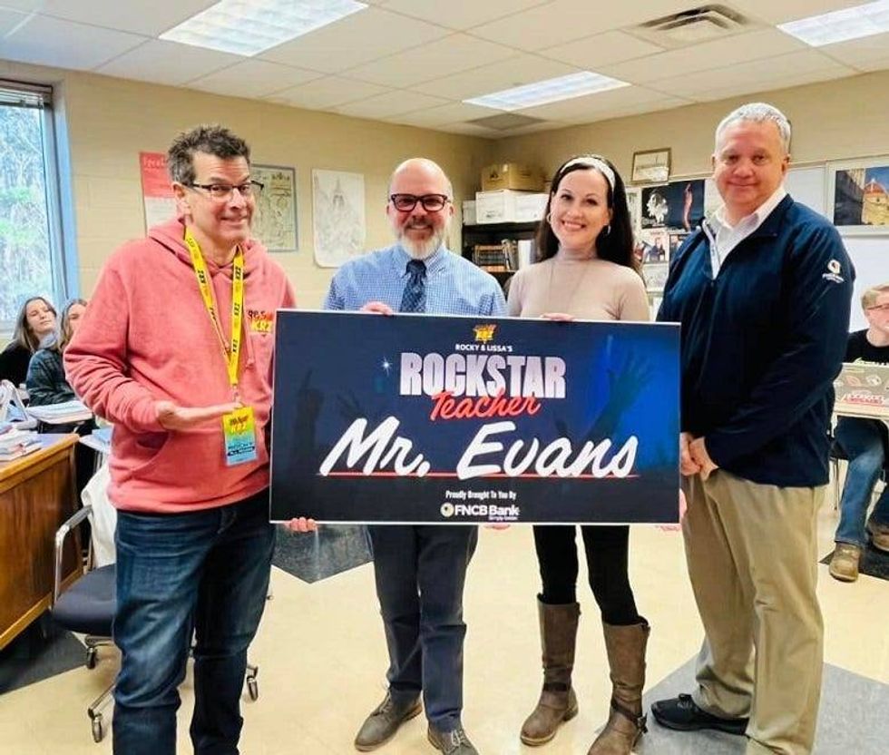 Rocky, Mr. Evans, Lissa & Mike Cummings from FNCB Bank