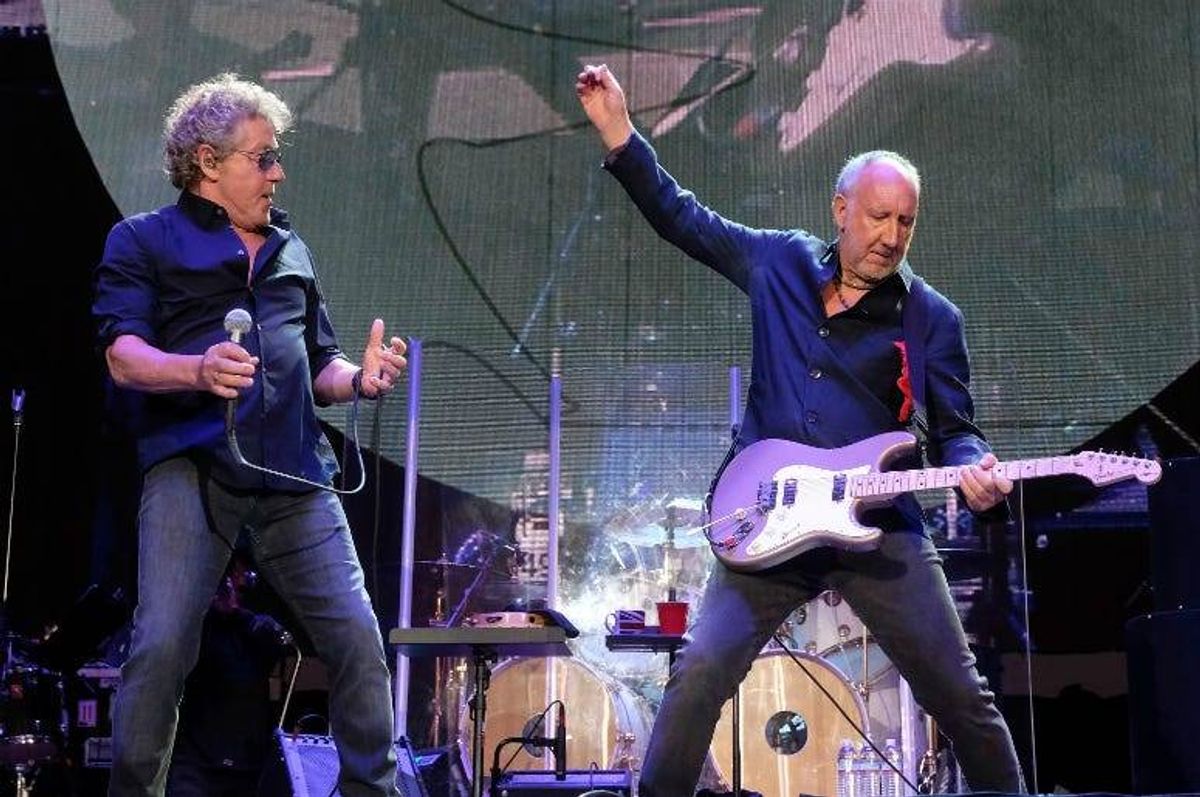 Roger Daltrey and Pete Townshend of The Who perform during Desert Trip