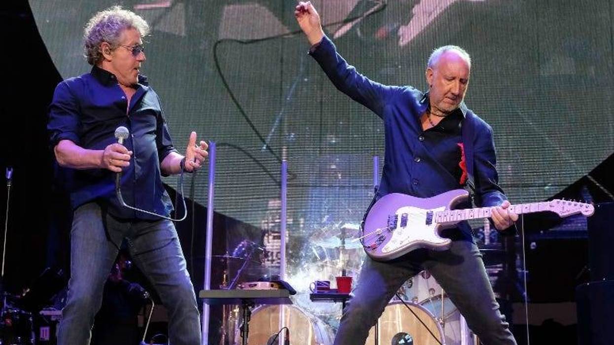 Roger Daltrey and Pete Townshend of The Who perform during Desert Trip