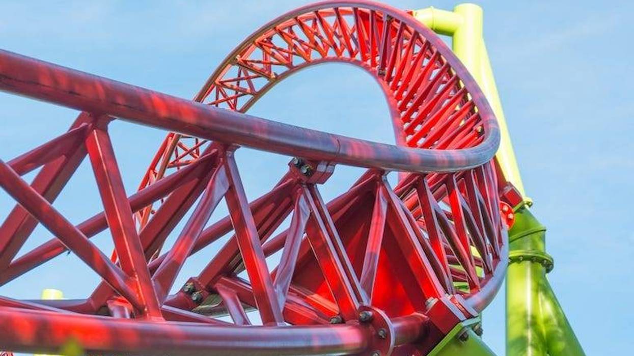 Roller Coaster, Loop, Amusement Park, Blue Sky