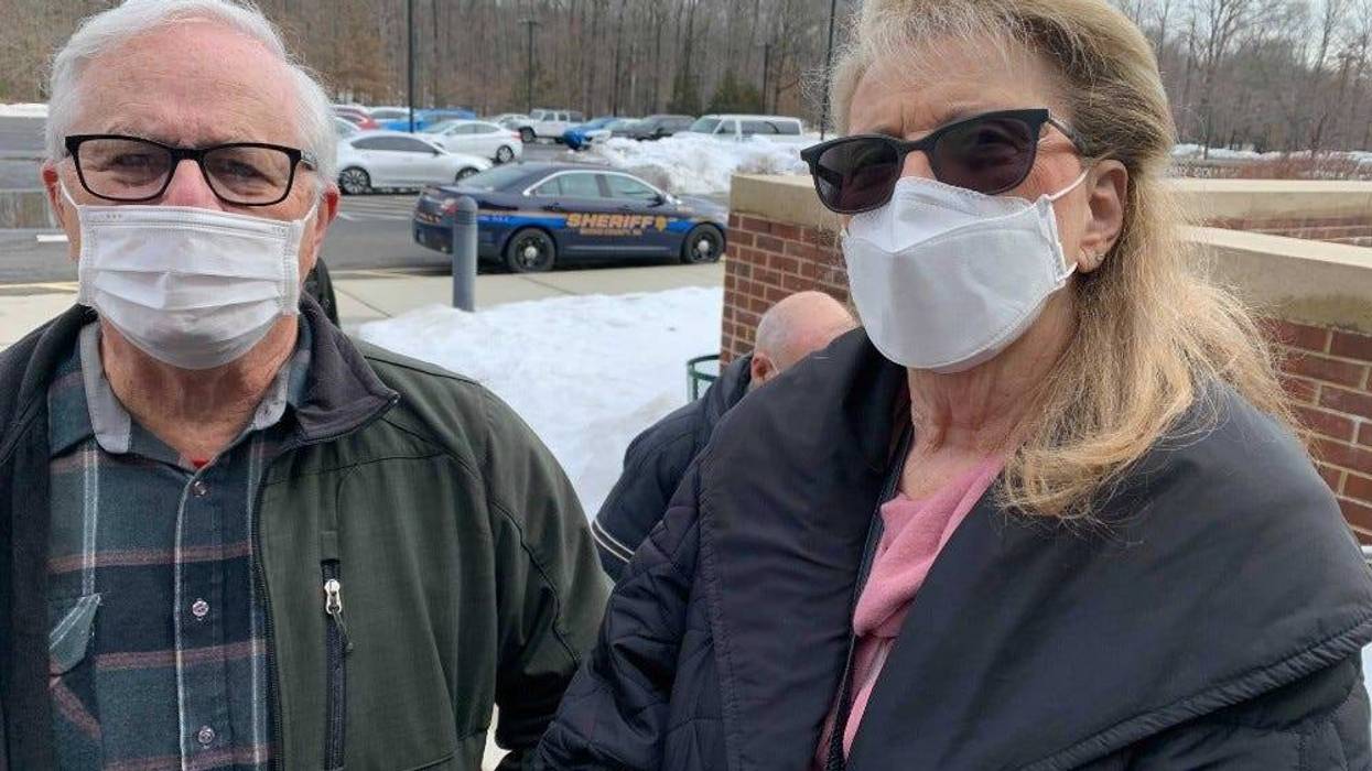 Ron and Diane Sherrat were among the first to arrive at Bucks County Community College’s Bristol campus