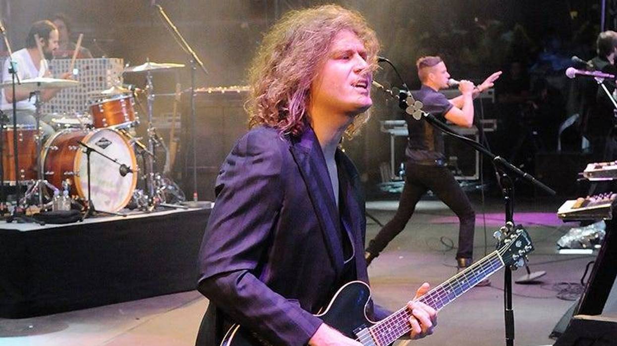 Ronnie Vannucci Jr, Dave Keuning and Brandon Flowers of The Killers