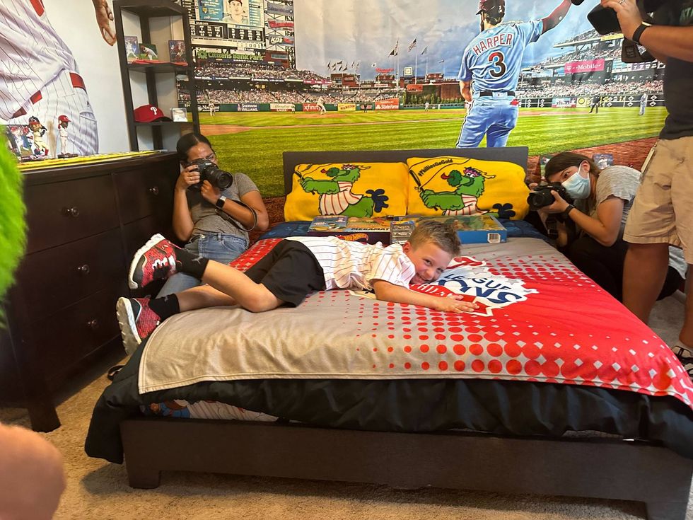 Rowan Linder in his new bedroom