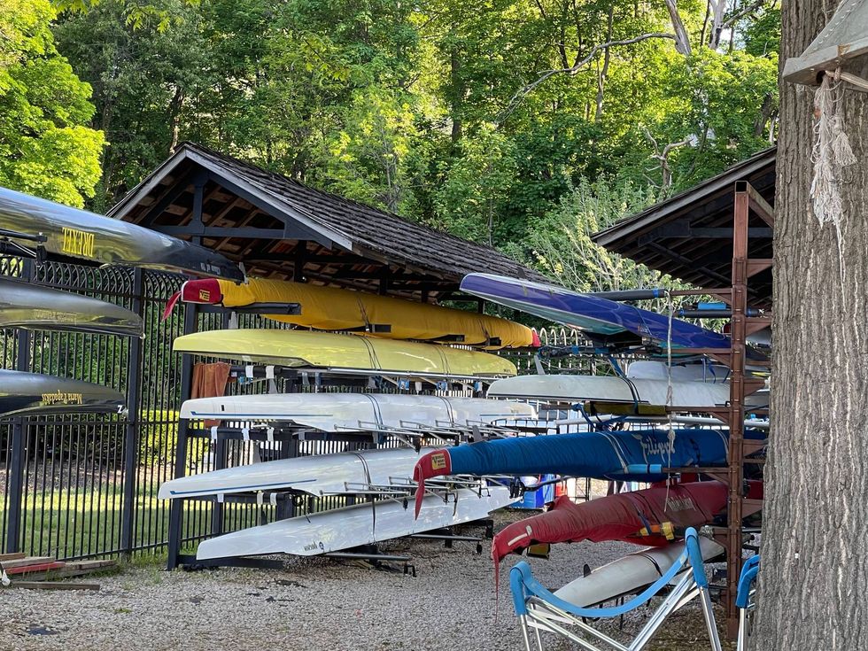Rowing boats used on the Schuylkill River.