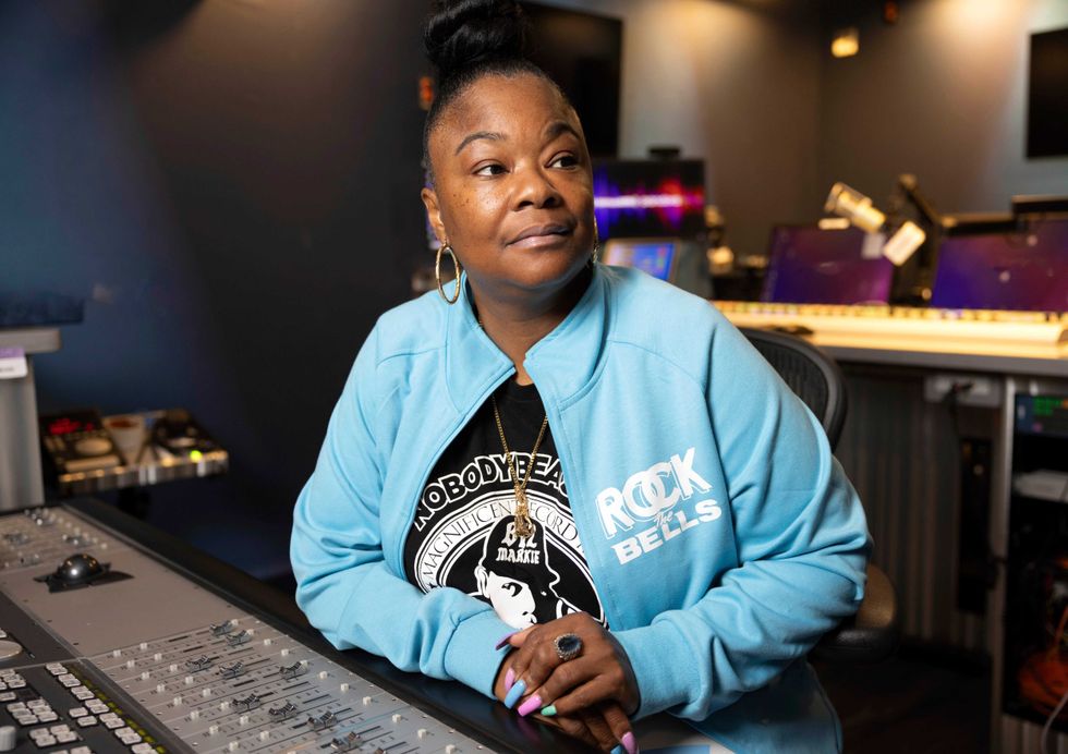 Roxanne Shante poses for a portrait on July 18, 2023, in New York