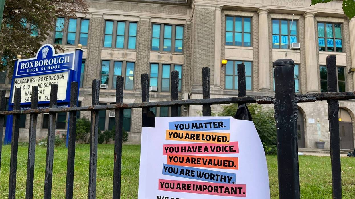 Roxborough High School pictured on Sept. 30, 2022, after students were shot while leaving the football field.