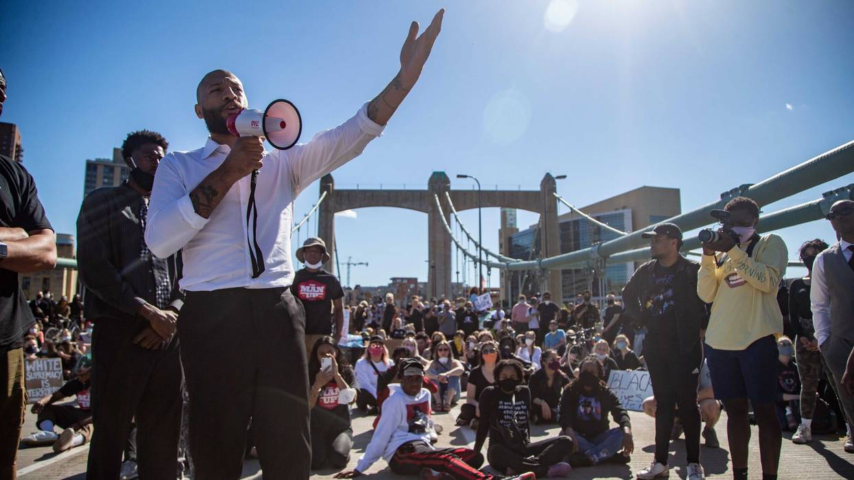 Royce White leads a march with 10K Foundation