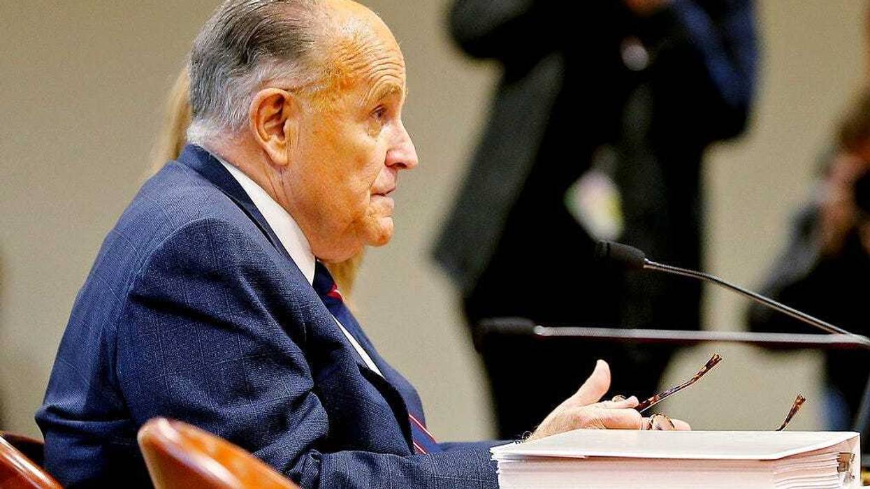 Rudy Giuliani, President Donald Trump's personal attorney, testifies during a Michigan House Oversight Committee hearing for suspicion of voter fraud within the state at the House Office Building in Lansing, Mich., on Wednesday, Dec. 2, 2020.