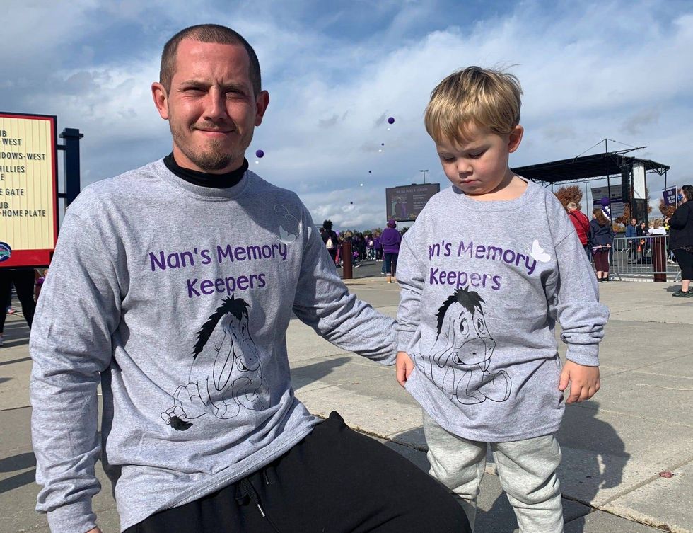 Runnemede, New Jersey resident Jonathan Burak and his son participated in the Walk to End Alzheimer
