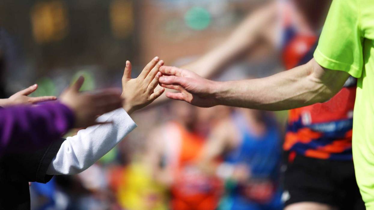 Runner high-fives