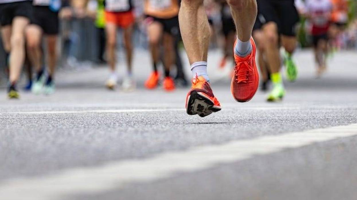 Runners competing in a marathon